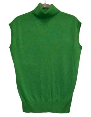 Ann Taylor Green Sleeveless Turtleneck Sweater Wool Blend Shell‎ S thumbnail 1