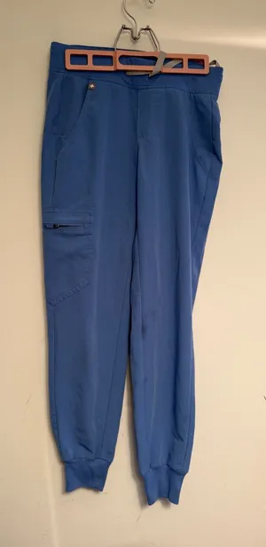 FIGS Technical Collection Blue Jogger Scrub Pants‎ Womens XXS Cargo Pockets flaw thumbnail 1