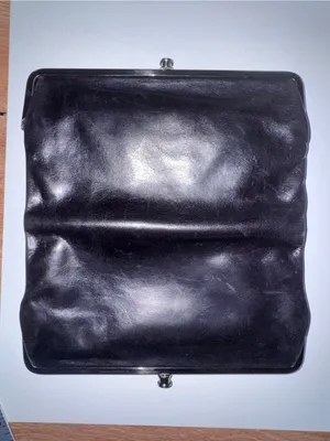 Vtg Hobo The Original Leather Lauren Double Frame Clutch Wallet Kiss Lock. thumbnail 3