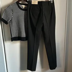 Ann Taylor Women’s Petite Black Curvy Fit Trouser Leg Dress Career Pants thumbnail 4