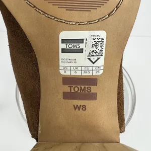 Toms Womens Sandals SZ 8 Elba Brown Suede Open Toe Block Heel Tie Back‎ Ruffle thumbnail 6