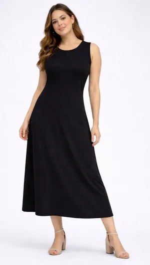 Magaschoni Black Sleeveless Dress Minimal A-Line Stretch Size XS thumbnail 1