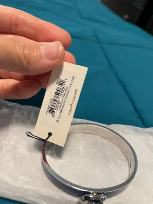 Coach signature logo hinged bangle bracelet NWT thumbnail 2