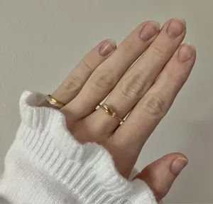 Thin Gold Diamond Abstract Ring “Lyra” 8 Minimal Eclectic Unique Whimsigoth thumbnail 1