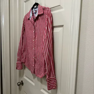 Tommy Hilfiger button down shirt red and white stripe size 6 thumbnail 3