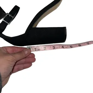 Urban Outfitters Faux Suede Heels Grommet‎ Open Toe Ankle Strap Shoes Women 8 thumbnail 9