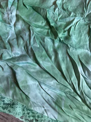 Women's Lace-Trim Satin Chemise - Teal Green thumbnail 5