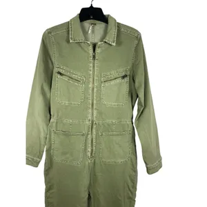 Free People M Army Green Utility Jumpsuit Boiler Suit Coverall Zip Front thumbnail 3