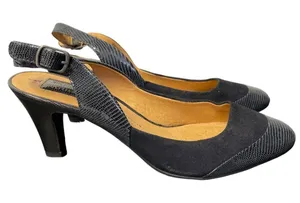 Clarks Artisan Women's Navy Blue Leather Slingback Shoes Size 9.5M SKU 1933 thumbnail 1