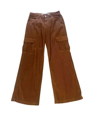 Tinseltown Rust Brown Corduroy Carpenter Pants 100% Cotton Wide Leg Sz 7 thumbnail 1