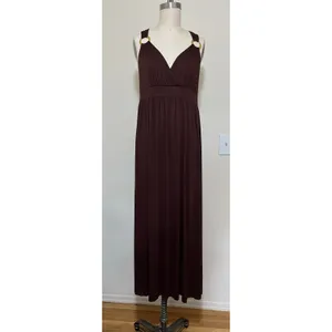 NWT Y2K M Forever 21 Brown Maxi Dress Empire Boho Coastal Cowgirl Minimalist thumbnail 3