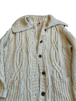 Pilcro Chunky Cable-Knit Cardigan Sweater Fisherman Preppy Coastal Grandmacore thumbnail 6