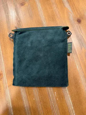 BREE Teal Suede Crossbody Shoulder Bag Silver Hardware Adjustable Strap Purse thumbnail 3