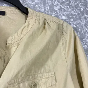 J Crew Reimagined Long Sleeve Lightweight Henley Top - Size Small - Yellow/Green thumbnail 3