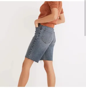 Madewell High Rise Long Denim Shorts thumbnail 2