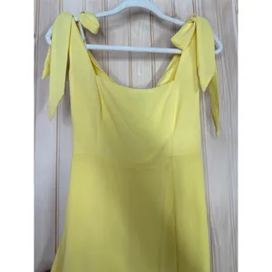 NWT Lulus Summer Invite Yellow Tie-Strap Tiered Midi Dress Ruffled Gala Size M thumbnail 5