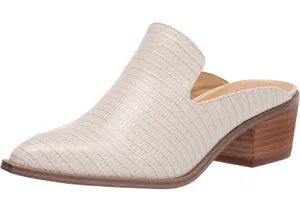 NIB Chinese Laundry Size 5 Marnie Cream Leather Pointed Toe Slip On Loafer Mules thumbnail 1