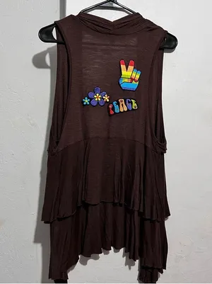 Brown layered vest with a boho vibe #festivalvibes ALYX size L :Box OW4: thumbnail 3
