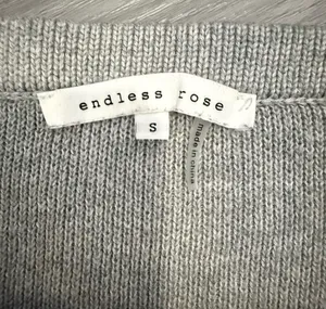 Endless Rose Off-the-Shoulder Tiered Ruffle Sleeve Sweater in Heather Grey 🩶 - Size S thumbnail 6