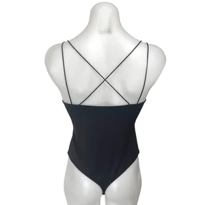Aritzia Babaton Black Sleeveless Strappy Cami Camisole Tank Bodysuit Top Size L thumbnail 2