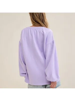 Aerie Easy Street Oversized Sweatshirt Size XL Purple thumbnail 2