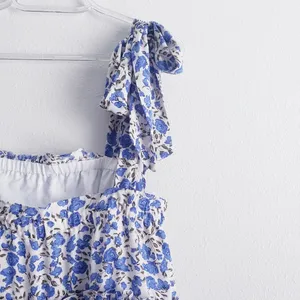 Floral Mini Lined Ruffle Beach Dress thumbnail 9