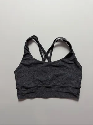 Lululemon Energy Bra *Long Line, Heathered Black, Size 6 thumbnail 4