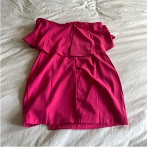 NWT Superdown Catalina Ruffle Tube Party Mini Dress in Hot Pink Size‎ S thumbnail 9