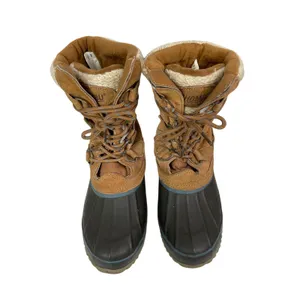 Khombu Cozy Brown Faux Fur Leather Lace Up Waterproof Snow Duck Boots Shoes 6M thumbnail 2