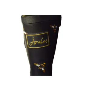 Joules Molly Rain‎ Boots Womens Size 7 Black Bumble Bee Print Mid Wellies Good thumbnail 4
