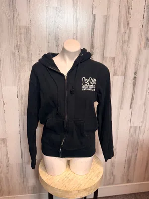 Lulus Bait Shack Fort Lauderdale Beach Full Zip Hoodie Sweatshirt Black Small thumbnail 9