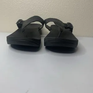 FitFlop Black Snake Skin Wobble Board Sandals SZ 9 Comfort Flip Flops Summer thumbnail 3
