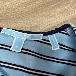 Draper James DRK0400 Blue Striped V Neck Fit Flare Dress XS thumbnail 5