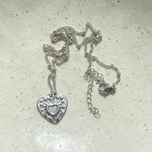 Handmade gold tone stainless steel celestial whimsical boho heart necklace🌟 thumbnail 8