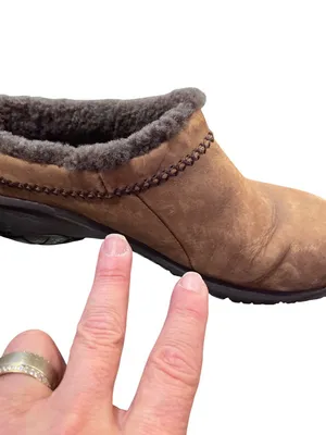 Merrell wms brown leather wool lined moc clogs shoes sz 8.5 SKU 10-091 thumbnail 16