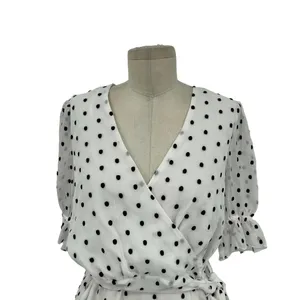 La Maison Talulah Something‎ About You Mini Dress in White Black Polka Dot Print thumbnail 4