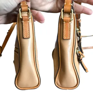 Dooney & Bourke Triple Zip Peyton Brown Leather Crossbody Purse thumbnail 6