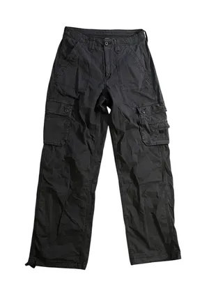American Eagle Straight Leg Cargo Pants Stretch Utility Black 6 thumbnail 1