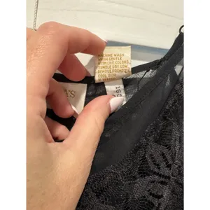 Vintage Victoria's Secret Gold‎ Label Sheer Black Lace Teddy Small Dark Romantic thumbnail 5
