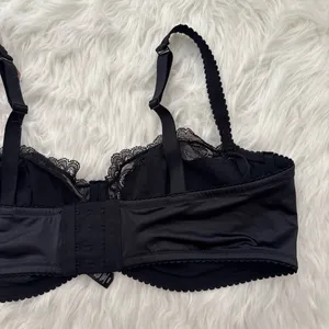 Skims Stretch Satin Lace Unlined Balconette Bra Onyx Size 42DD thumbnail 9