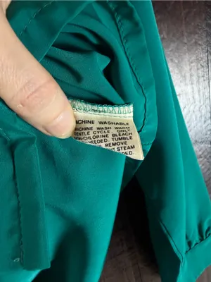 Vintage Pendleton Emerald Green Long-Sleeve Button-Front Blouse thumbnail 6