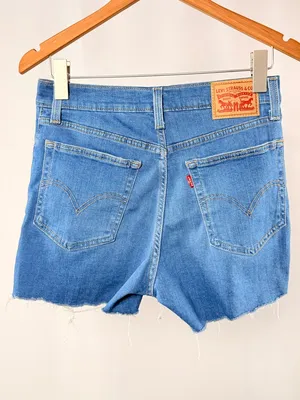 Levis High‎ Rise Cutoff Style Jean Shorts in Blue Size 29 thumbnail 3
