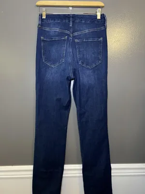 Express 90s Slim Super High Rise Jeans Womens M Dark Wash Ultra Stretch Denim thumbnail 4