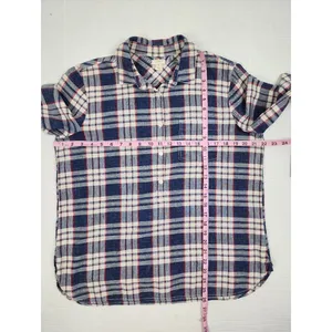 J.Crew Women's Plaid Shirt Homespun Boy Fit Popover Blouse 100% Cotton Size M thumbnail 9