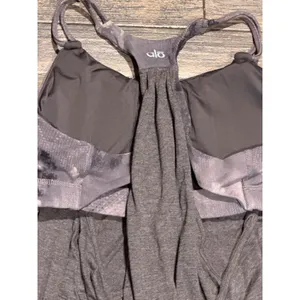 Alo Yoga Tank Top Built-in Sports Bra Heathered Grey Snakeskin Print Small thumbnail 5