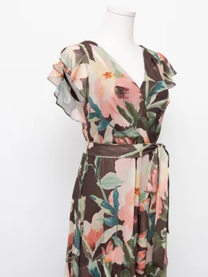 Adrianna Papell - Floral High-Low Midi Dress‎ thumbnail 9
