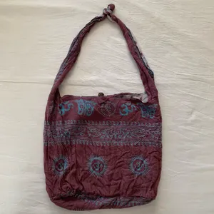 World Market Burgundy / Plum & Blue Boho Hippie Shoulder Sling Bag thumbnail 7