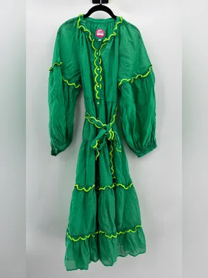 Celia B Tiered Emerald Flame Midi Dress thumbnail 3