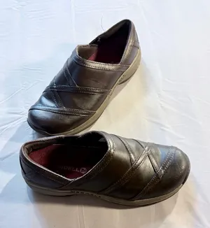 Merrell Primo Patch Leather Clogs Comfort Slip On Shoes Rich Brown US 7💚 thumbnail 1