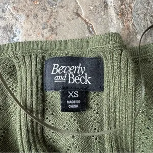 PacSun Beverly and Beck Zinnia Pointelle Lace Sweater T-Shirt Olive Green Size XS thumbnail 5